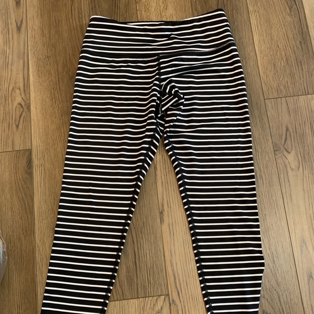 Black and white striped pants